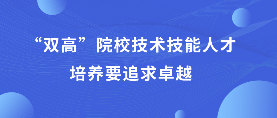 “双高”院校技术技能人才培养要追求卓越